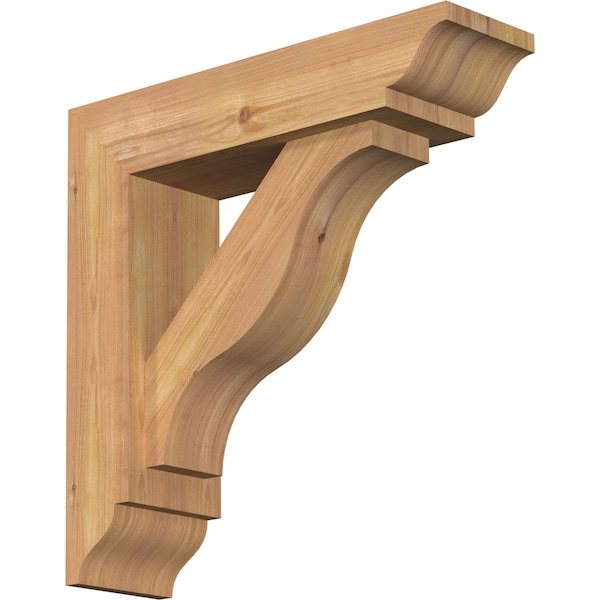 Ekena Millwork Funston Traditional Smooth Bracket w/ Offset Brace, Western Red Cedar, 5 1/2"W x 20"D x 20"H BKT0604X20X20FST01SWR - main